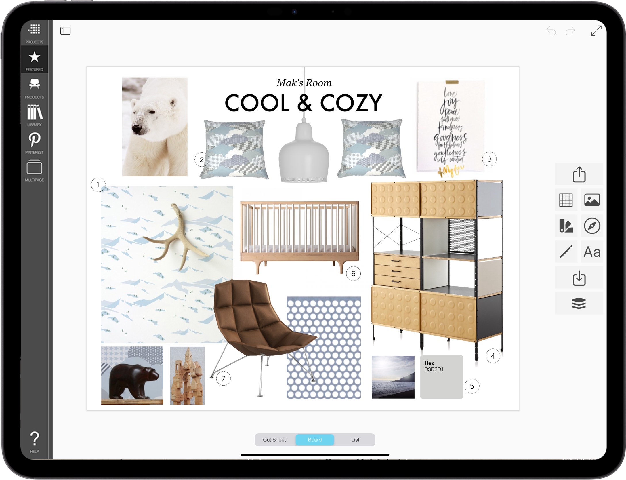 best home decor app for iPad_E2_best home decor app for iPad_moodboard maker_moodboards_mood board maker_02_Cool Blue Nursery Mood Board